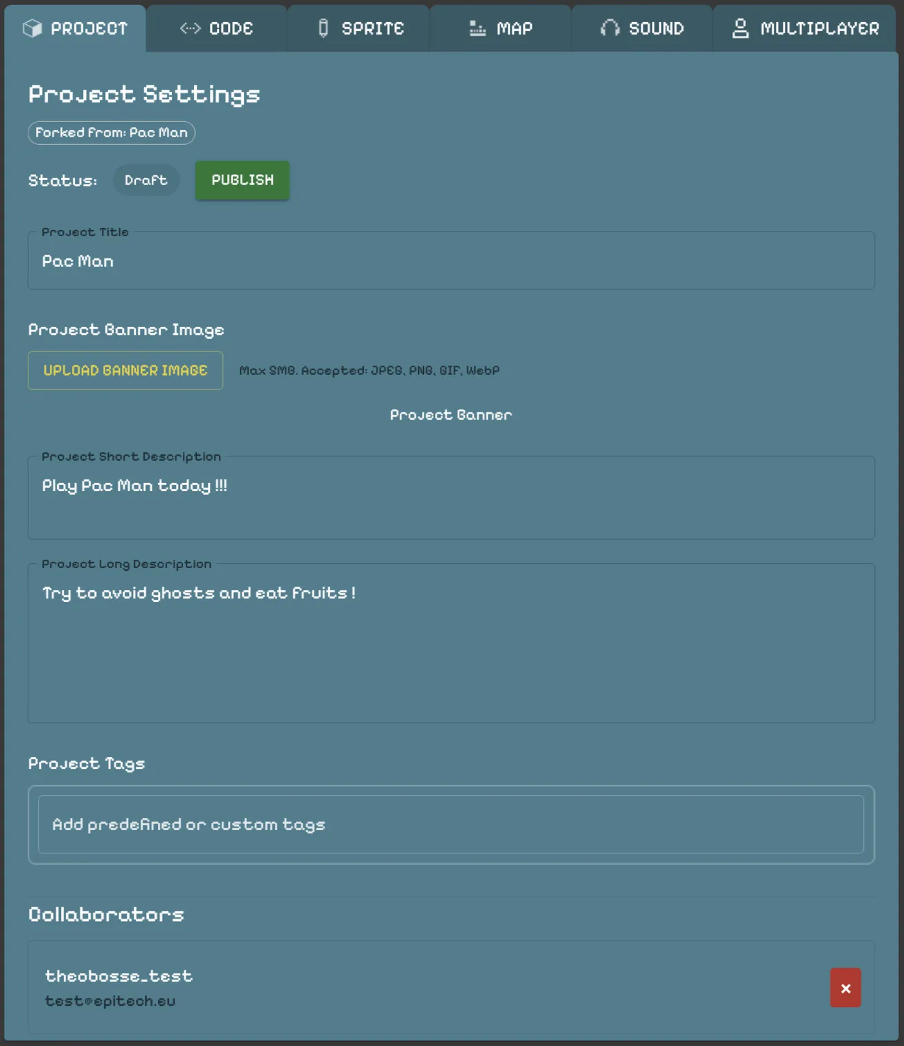 Project settings