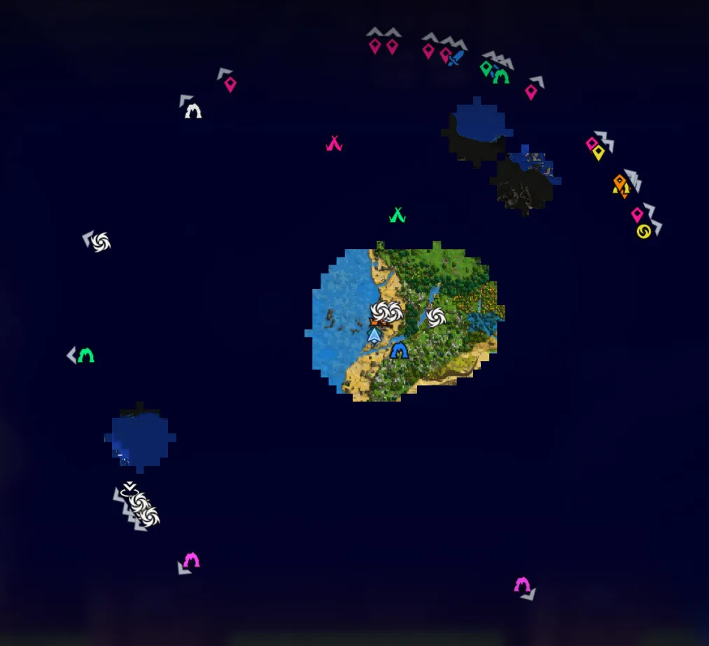 Map markers and exploration